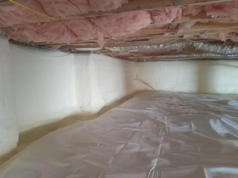 Crawl space encapsulation with closed-cell spray foam for Spray Foam Roofing Repair in Liberty